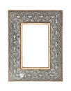Silver - gold picture frame with clipping path Royalty Free Stock Photo