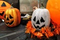 Silver and gold pumpkin, halloween decoration