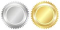 Silver and gold seal Royalty Free Stock Photo