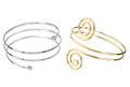 Silver and golden bracelets Royalty Free Stock Photo