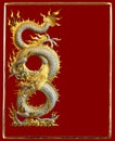 Silver Golden Dragon Greeting Card