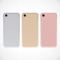 Silver, Golden and Rose Mobile Phones Royalty Free Stock Photo