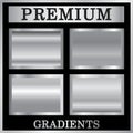 Silver gradient backgrounds set. Silver design texture for ribbon, frame, banner. Abstract silver gradient template Royalty Free Stock Photo