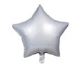 Silver gray party star balloon foil isolated on the white background