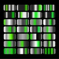 Silver and green colors vector gradients blocks