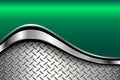 Silver green metal background, 3D polished chrome metallic and shiny diamond plate texture Royalty Free Stock Photo