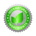 Silver And Green Natural Ingredients Badge