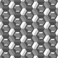 Silver grey hexagons pattern with 3d effect Royalty Free Stock Photo