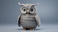 Silver Grey Owl Figurine: Twisted Sense Of Humor In A Knitted Toy