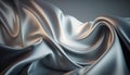 Silver grey silk fabric background texture abstract pattern. Luxury satin cloth 3d rendering. Royalty Free Stock Photo