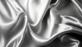 Silver grey silk fabric background texture abstract pattern. Luxury satin cloth 3d rendering. Royalty Free Stock Photo