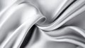 Silver grey silk fabric background texture abstract. Luxury satin cloth 3d rendering illustration. Royalty Free Stock Photo