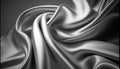 Silver grey silk fabric background texture abstract. Luxury satin cloth 3d rendering illustration. Generative Ai Royalty Free Stock Photo