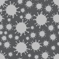 Silver on Grey Virus Pattern Seamless Repeat Background Royalty Free Stock Photo