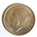 Silver Half Crown Coin Close Up on White Bckground Royalty Free Stock Photo