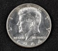 Silver half dollar coin of john Fitzgerald kennedy Royalty Free Stock Photo