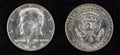 Silver half dollar coin of john Fitzgerald kennedy Royalty Free Stock Photo