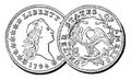 Silver Half Dollar Coin, 1794 vintage illustration