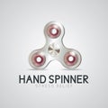 Silver hand spinner fidget toy Royalty Free Stock Photo