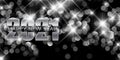 Silver Happy New Year banner with bokeh lights design