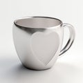 Silver Heart Coffee Mug: Zbrush Style, High Detail, Creative Commons Attribution