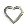 Silver Heart. 3D Render Illustration