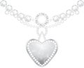 Silver heart with diamonds and strasses