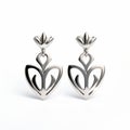 Silver Heart Earrings With Bold Chiaroscuro Contrast Royalty Free Stock Photo