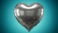 Silver Heart-Shaped Balloon Royalty Free Stock Photo