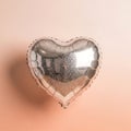 Silver Heart-Shaped Balloon Royalty Free Stock Photo