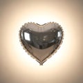 Silver Heart-Shaped Balloon Royalty Free Stock Photo