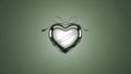 Silver Heart-Shaped Locket with Bow Royalty Free Stock Photo