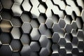silver hexagonal metal texture with a 3D effect