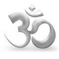 Silver Hinduism om symbol icon isolated on a white background. vector illustration