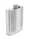 Silver hip flask Royalty Free Stock Photo