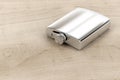 Silver hip flask Royalty Free Stock Photo