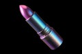 Silver holographic made of gloss material lipstick. Generative AI