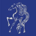 Silver horse silhouette. Royalty Free Stock Photo