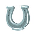 Silver horseshoe, symbol of the Wild West vector Illustration on a white background