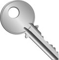 Silver house door key Royalty Free Stock Photo