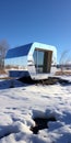 Silver House On Snowy Ground: A Captivating Large-scale Rollerwave Art Installation