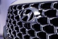 Silver Hyundai logo Close Up.