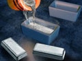 Silver ingot casting