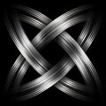 Silver Intersecting Streamlines on Black Background Royalty Free Stock Photo
