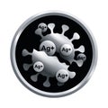 Silver ions, Ag-plus action 3D emblem as a medal Royalty Free Stock Photo