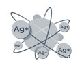 Silver ions emblem - Ag plus antibacterial effect Royalty Free Stock Photo
