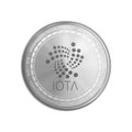 Silver IOTA coin symbol.