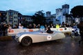 Silver Jaguar XK120 Alloy during the 1000 Miglia, in Sirmione