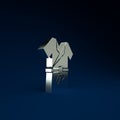 Silver Japanese traditional costume Kimono icon isolated on blue background. Minimalism concept. 3d illustration 3D
