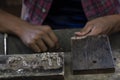 Silver jewel worker, Inle Lake Royalty Free Stock Photo